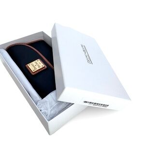 Dooney & Bourke Coated Canvas Continental Wallet Black Tan Red Interior w/ Box